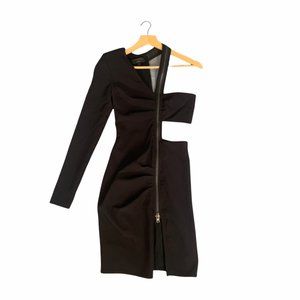 Revolve Michael Costello Black Asymmetrical Mini Dress